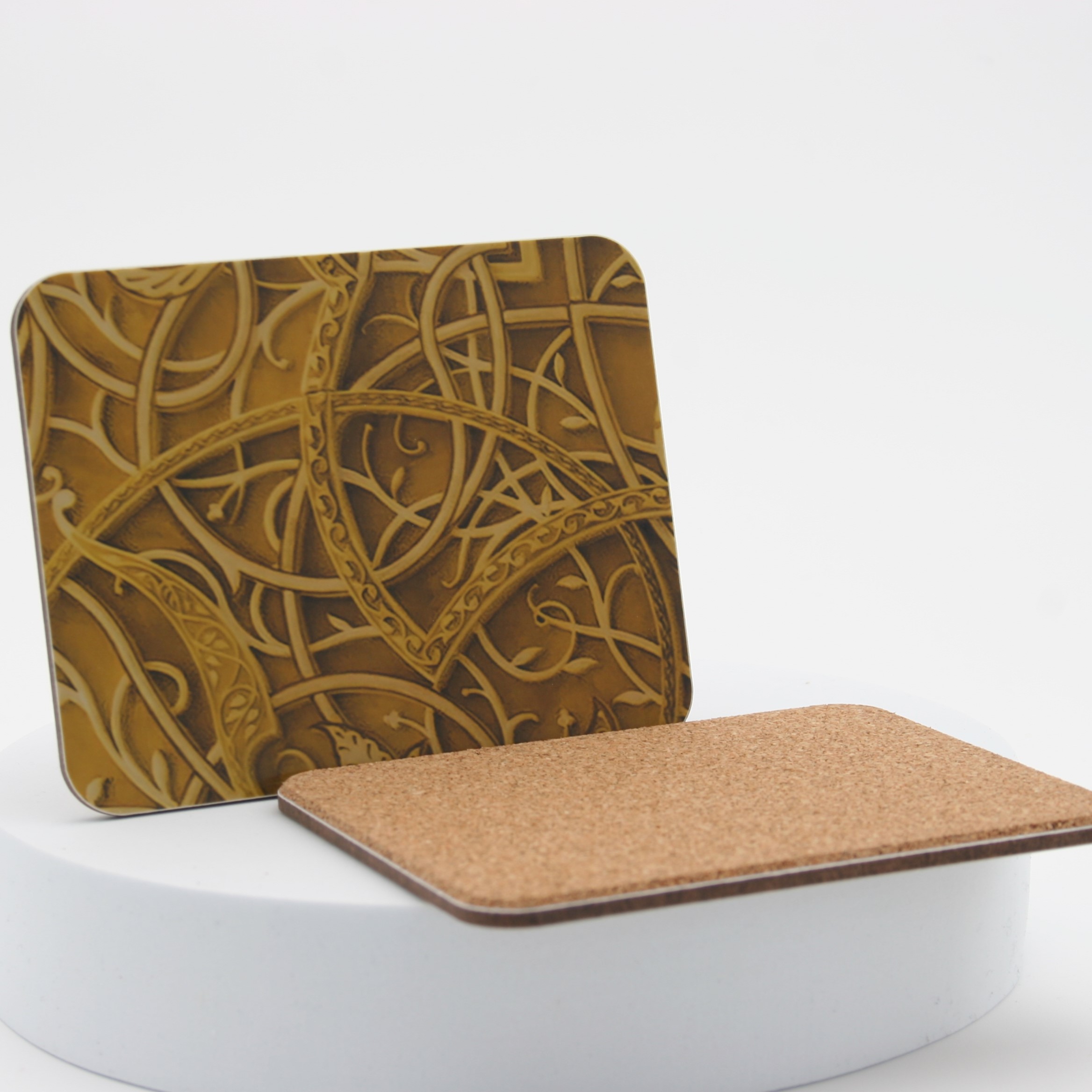 Rectangular coaster, melamine, cork backed 